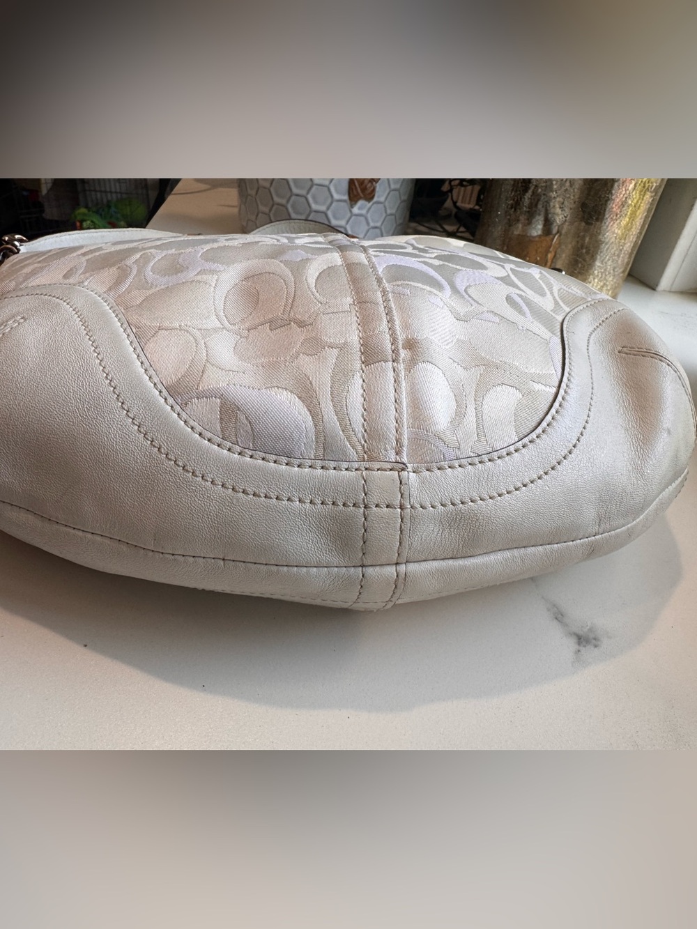 Coach Signature ❄️ Jacquard Hobo Shoulder Bag #1851 - Picture 3 of 7